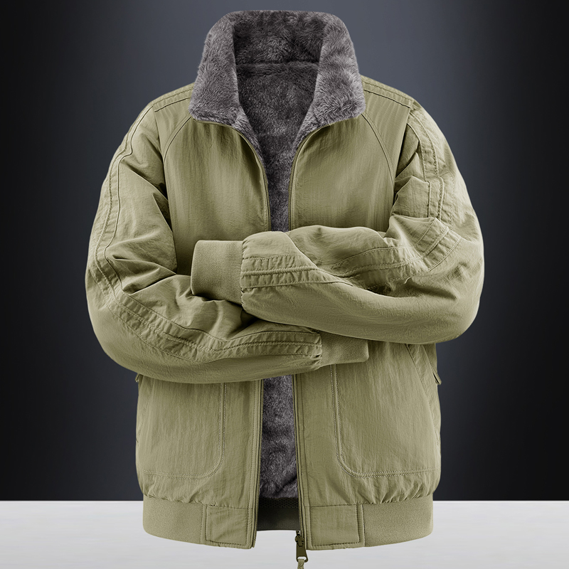 Men Parkas Thick Warm Reversib - Varsity Jacket Wool 评论和价格