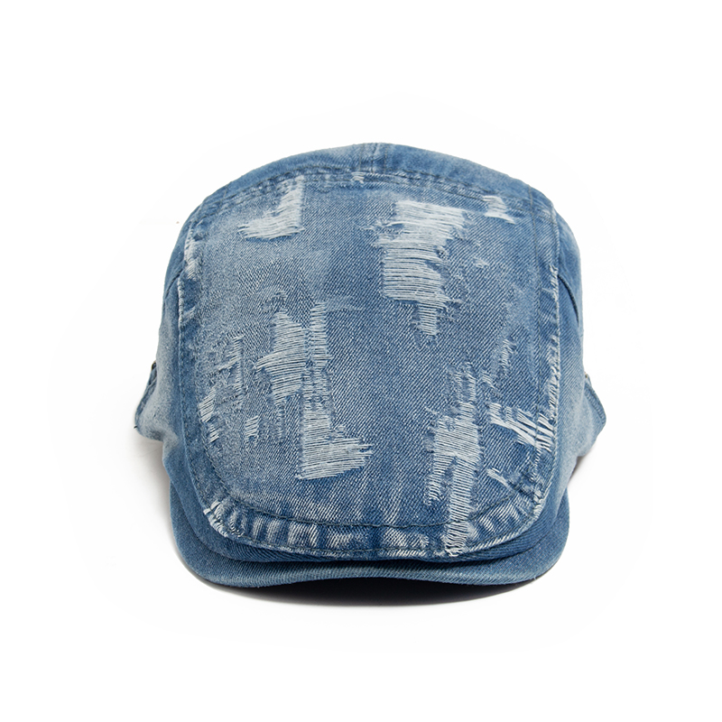 Fashion Men Ripped Denim Beret - Vintage Fashion Nz 评论和价格