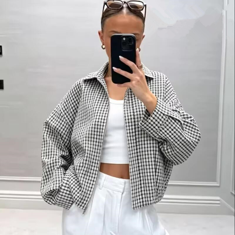 Plaid Bomber Jacket Women Demi - Varsity Jacket Wool 评论和价格