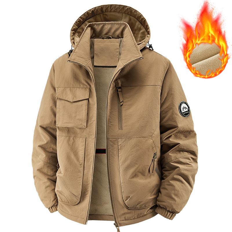 Men Parkas Thick Warm Hooded C - Varsity Jacket Wool 评论和价格