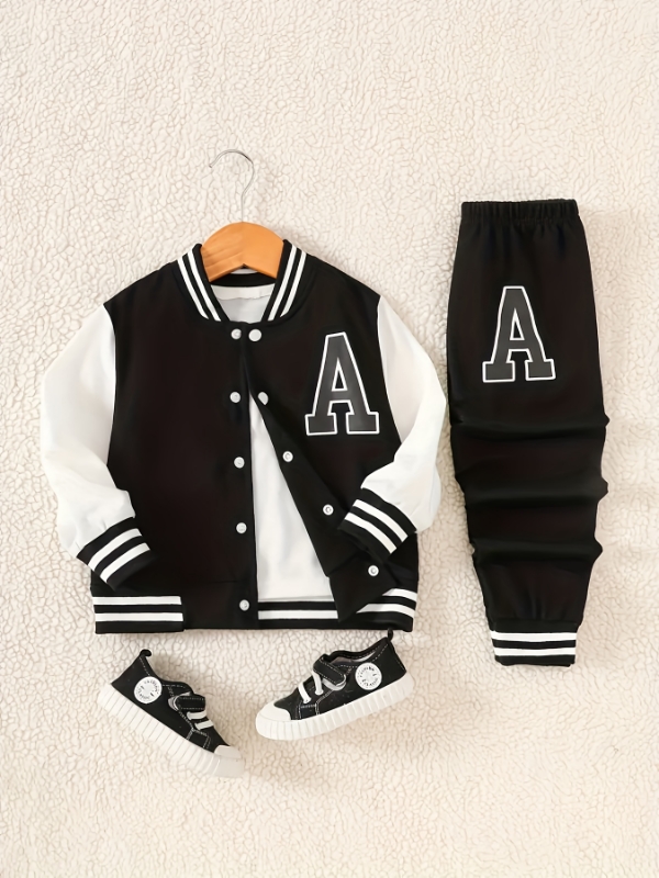 Boys' Black and White Letter 
