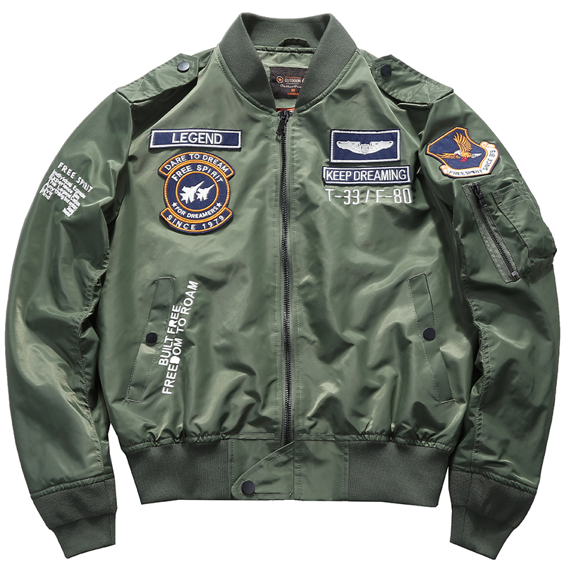 Men's Spring Tactical Army MA- - Varsity Jacket Wool 评论和价格