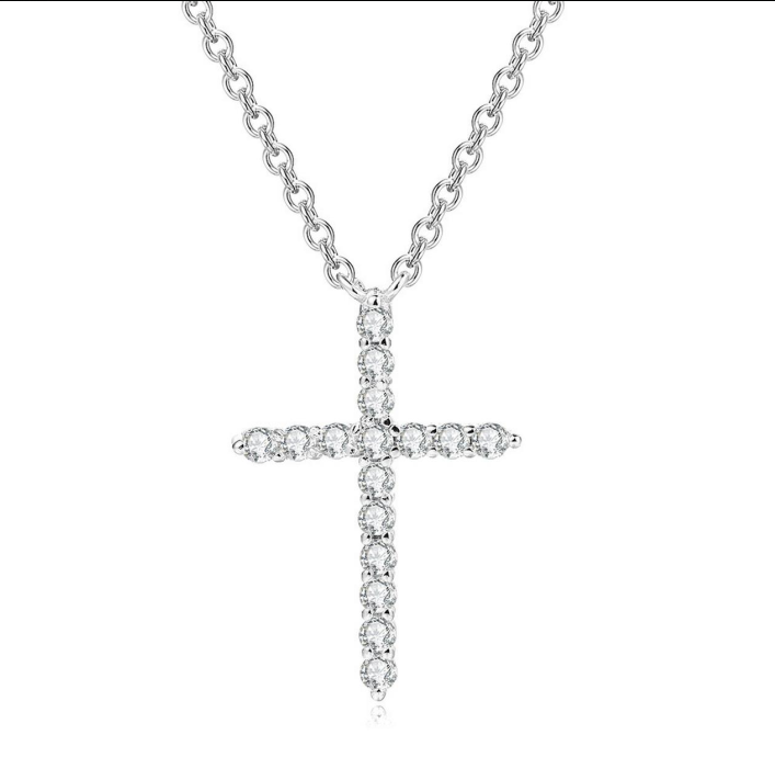 Silver Color Cross Pendant Nec - Vintage Fashion Faire 评论和价格