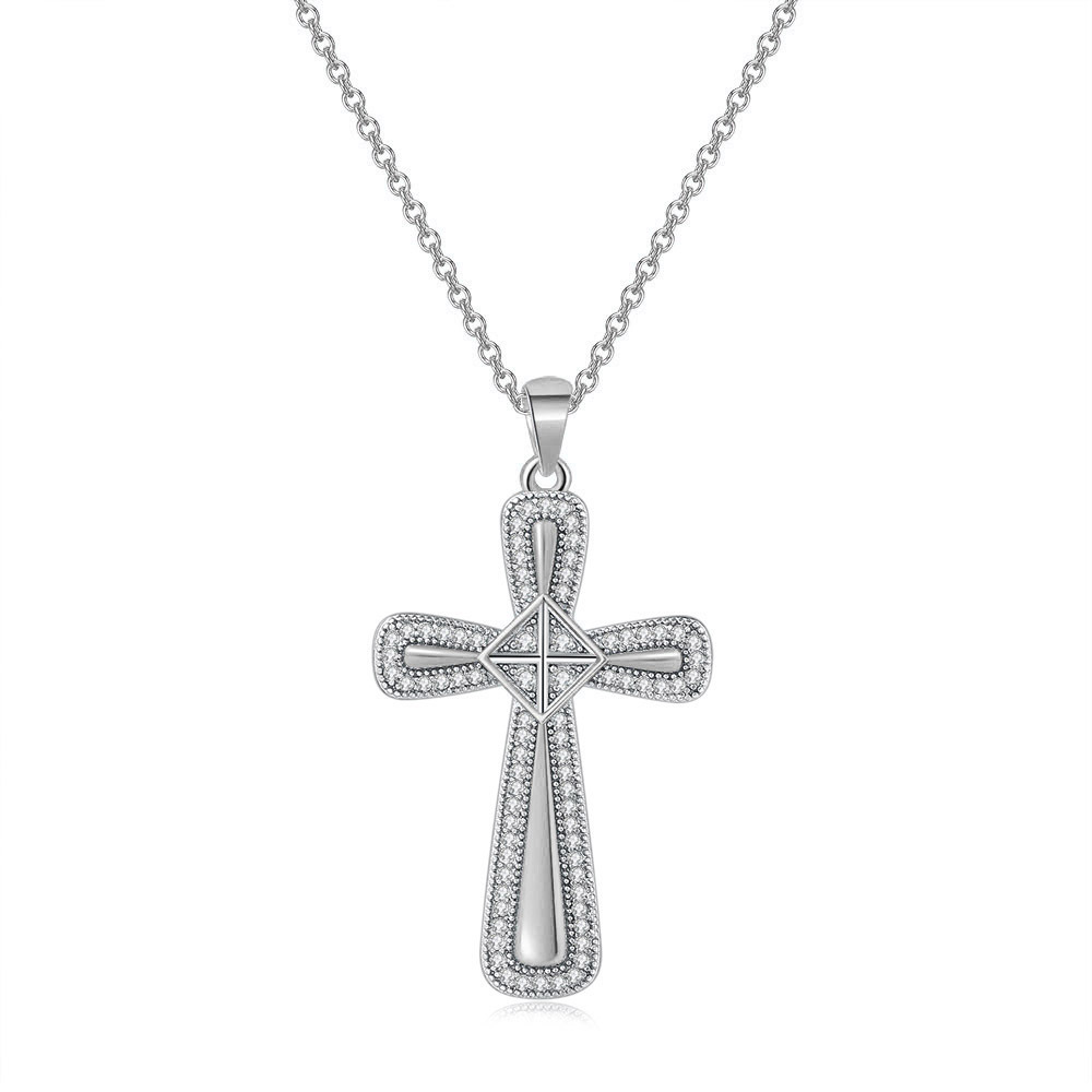 Silver Color Cross Pendant Nec - Vintage Fashion Faire 评论和价格