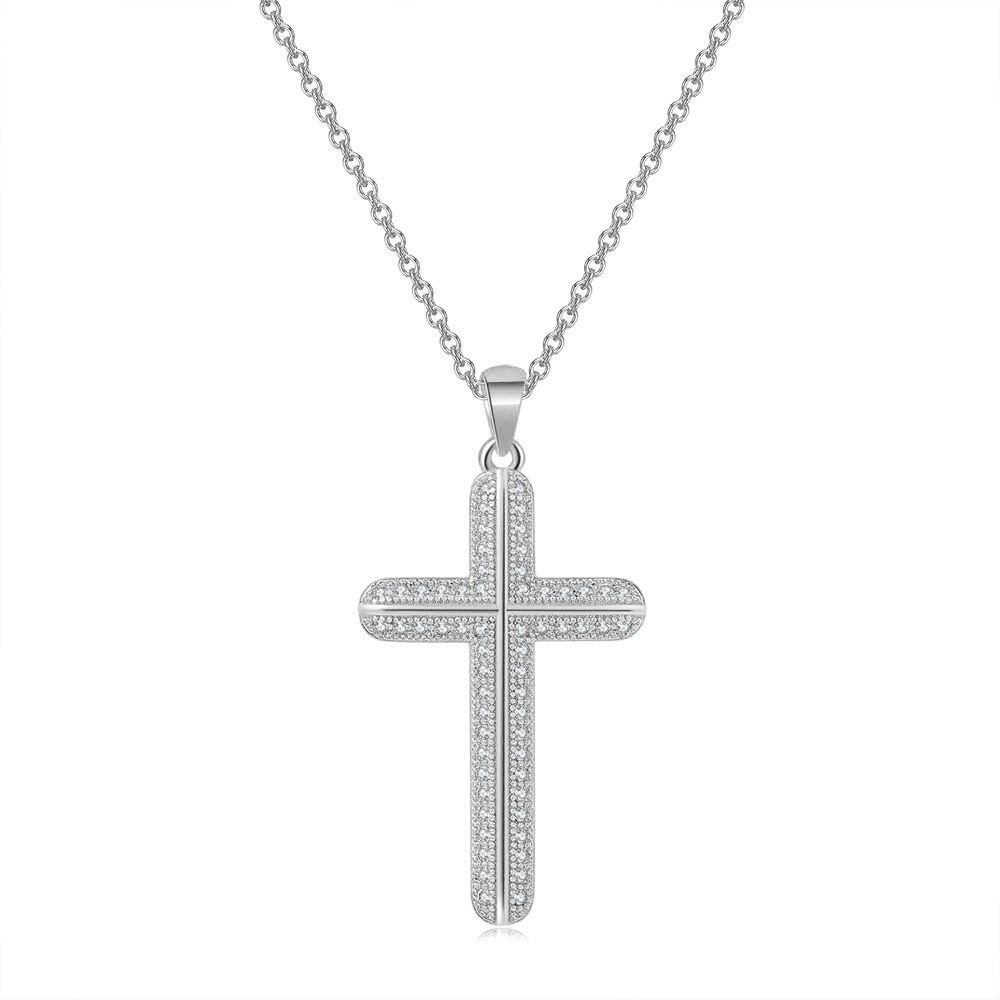 Silver Color Cross Pendant Nec - Vintage Fashion Faire 评论和价格