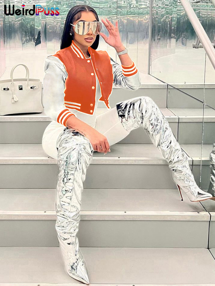 Weird Puss Fluffy Letter Short - Varsity Jacket Wool 评论和价格
