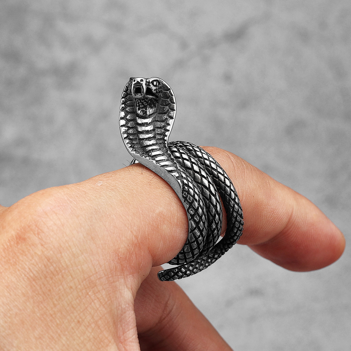 Snake Cobra Animal Men Rings S - Vintage Fashion Stuff 评论和价格