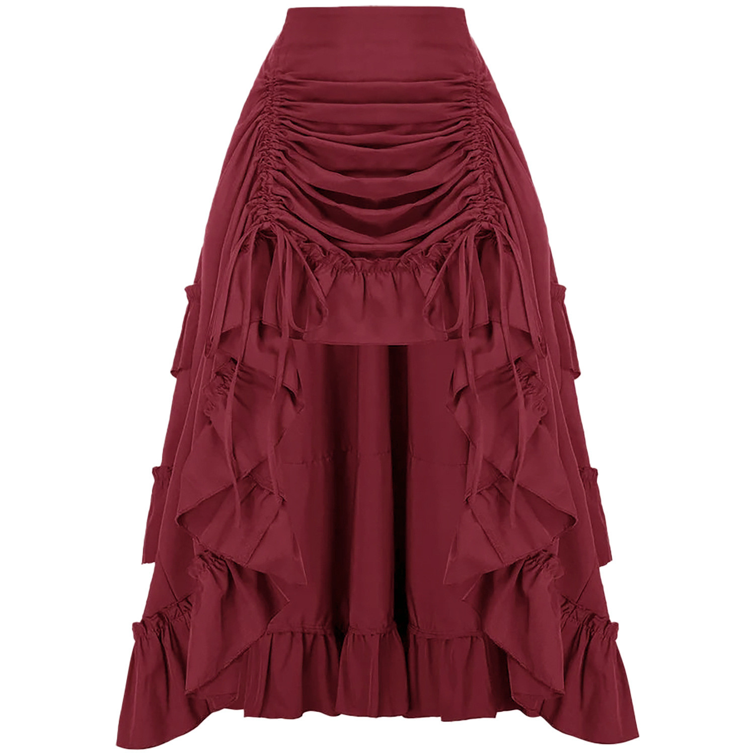 Ruffled High Waisted Long Vict - Vintage Fashion Designers 评论和价格