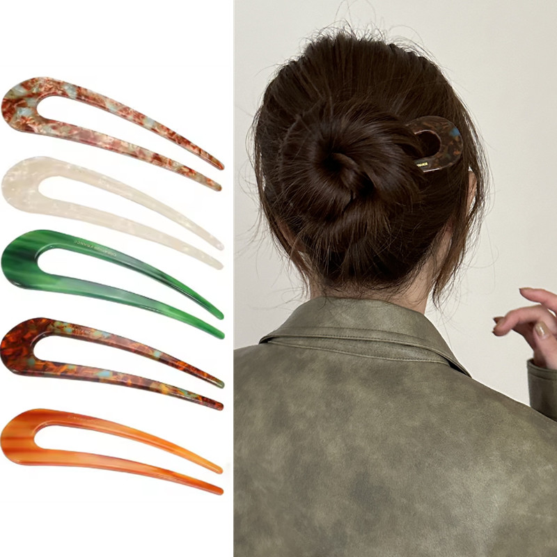 U-shaped Female Hairpin Fashio - Vintage Fashion Style Female 评论和价格