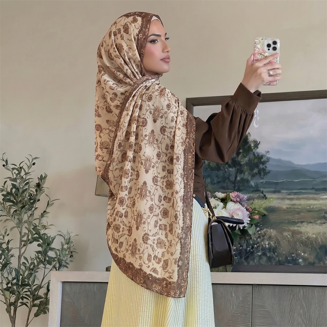 Vintage Floral Print Hijab Sof - Vintage Fashion Prints 评论和价格