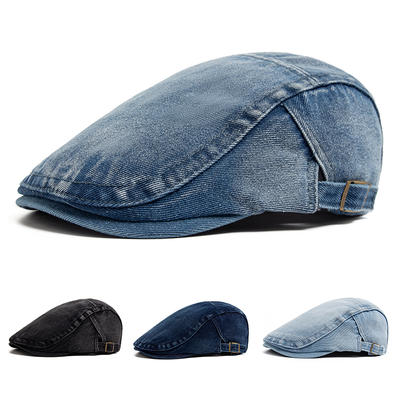 New Denim Cotton Beret Men Vin - Vintage Fashion Nz 评论和价格